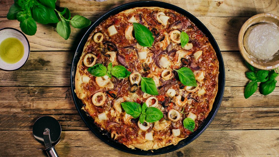 Pizza s mořskými plody