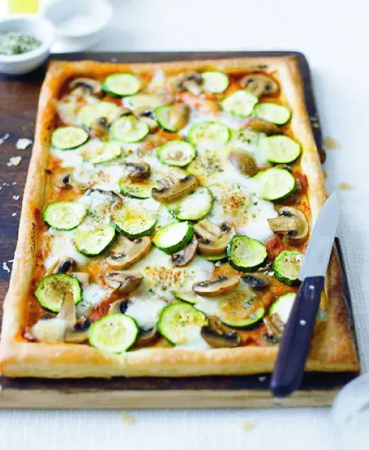 Savoury Courgette and Mozzarella Tart