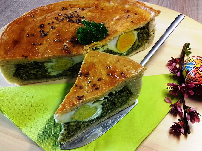 Easter Spinach Pie with Eggs