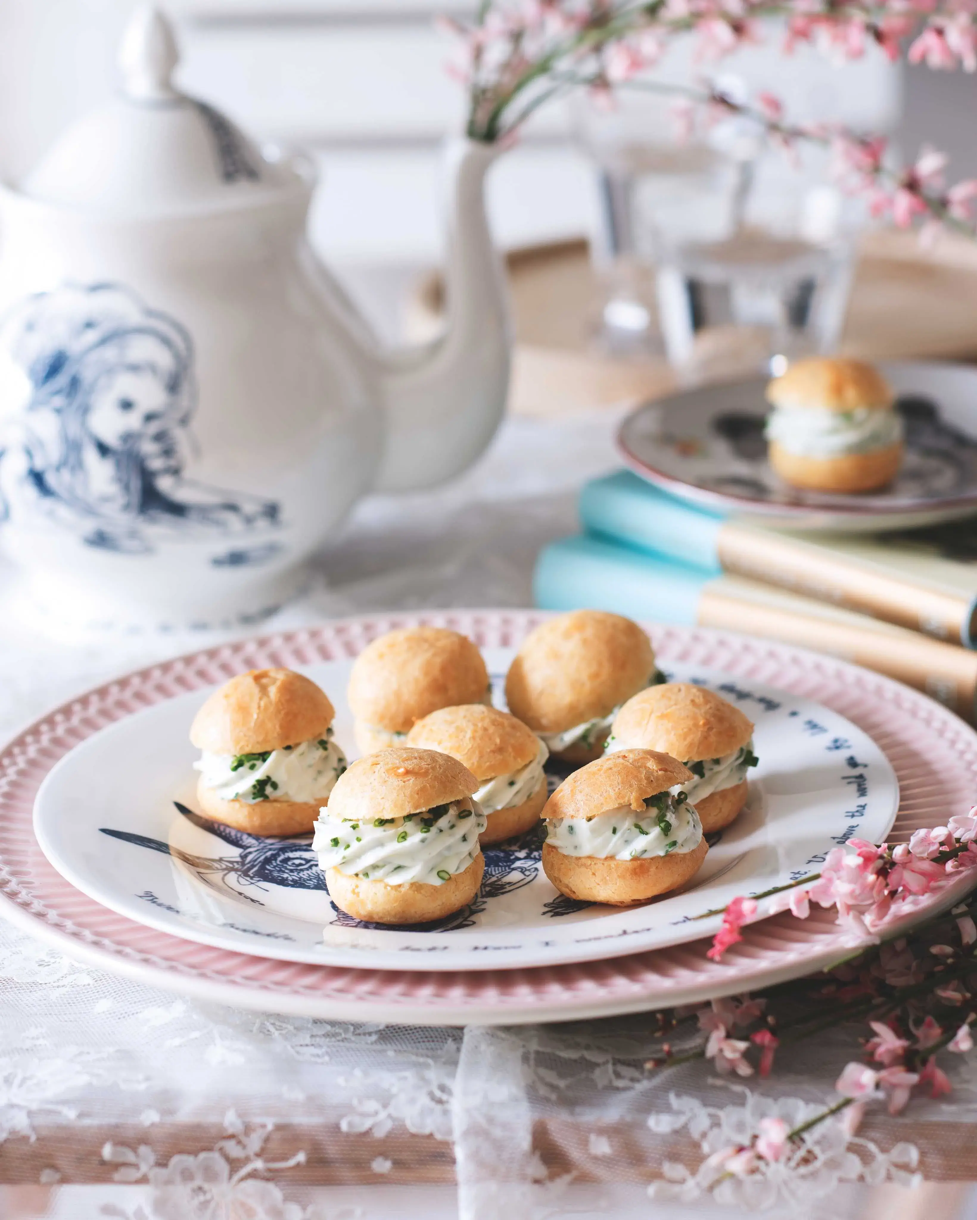 Cheese Choux Puffs with Herb Filling