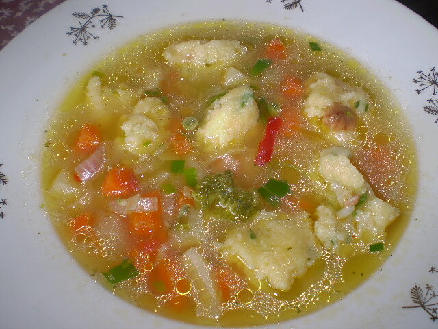 Cheese Soup with Cheese Dumplings