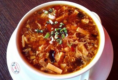 Chinese Hot and Sour Soup with Chicken and Tofu