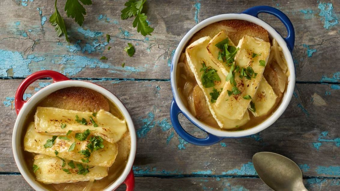 Baked French Onion Soup with Brie