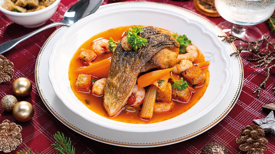 Christmas Fish Soup with Roasted Carp