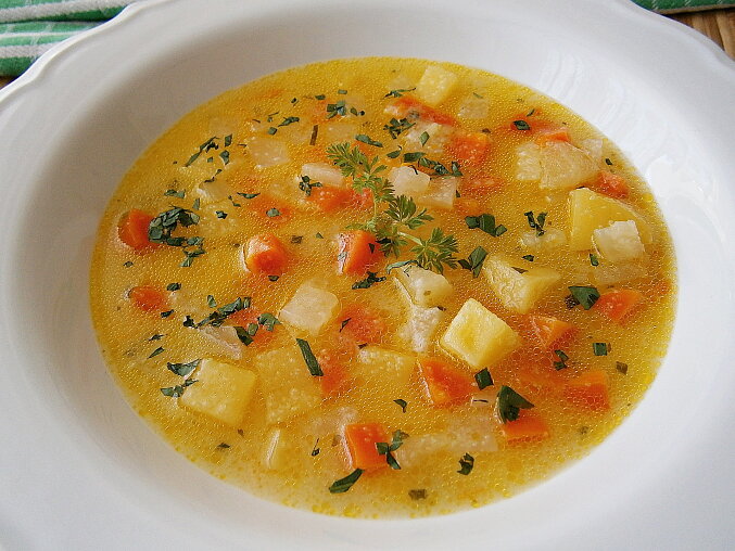 Vegetable Soup with Semolina and Lovage