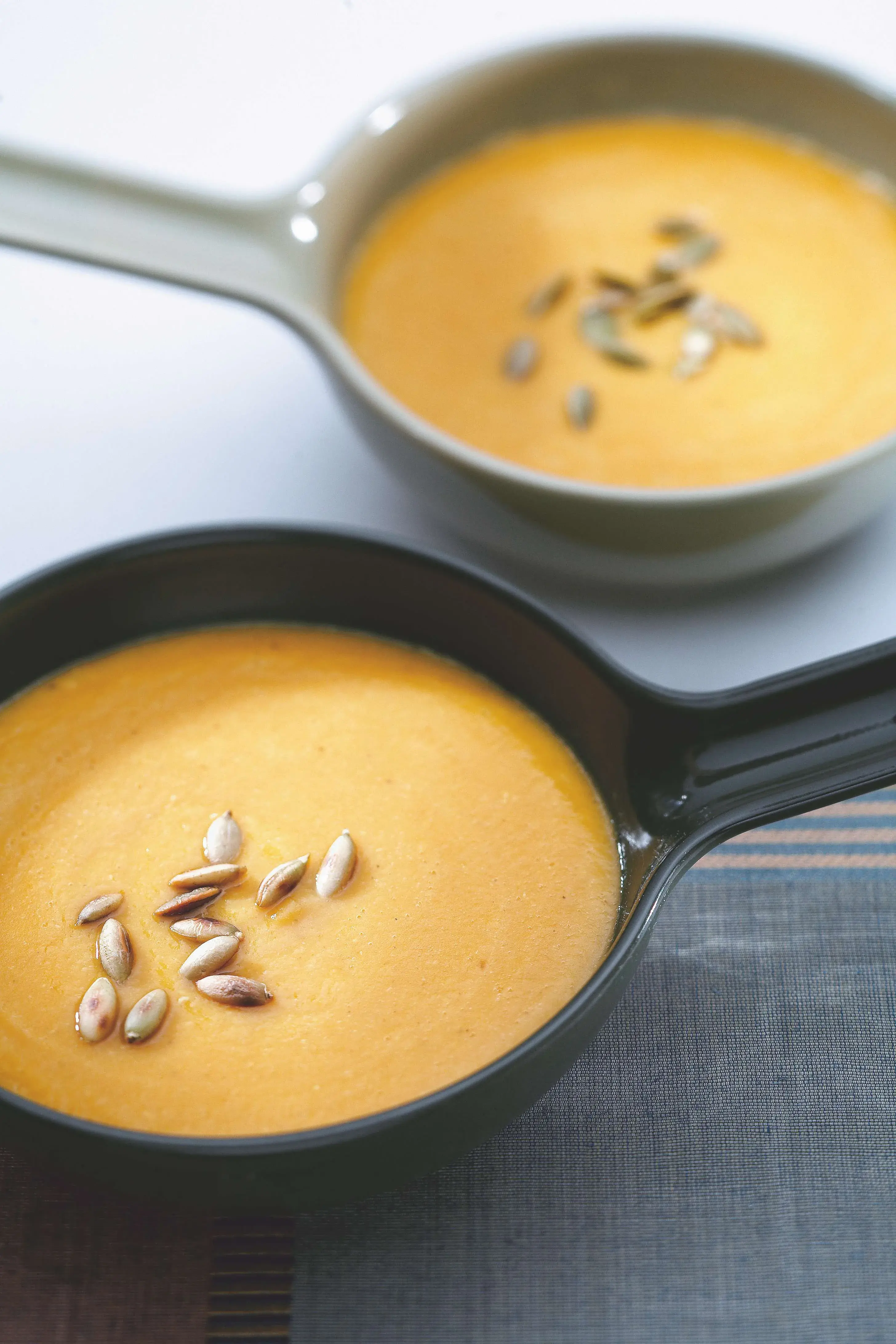 Pumpkin Soup with Red Lentils, Seeds and Walnuts