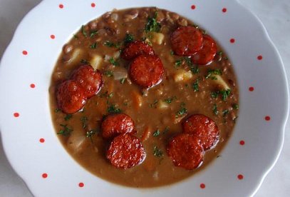 Lentil Soup with Paprika Sausage