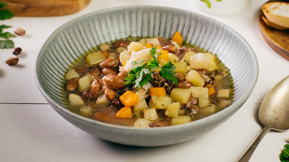 Beef Soup with Beans and Root Vegetables