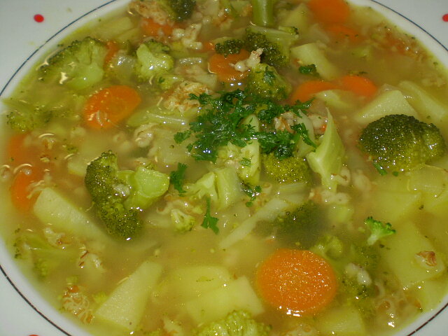 Broccoli and Oat Soup with Vegetable Stock