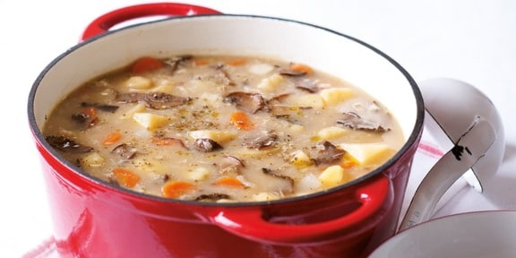 Grandma's Czech Potato Soup with Dried Mushrooms and Marjoram