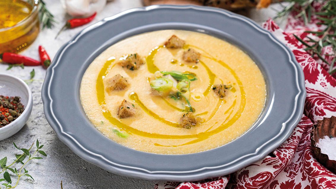 Christmas Pea Soup with Smoked Tofu and Chickpeas