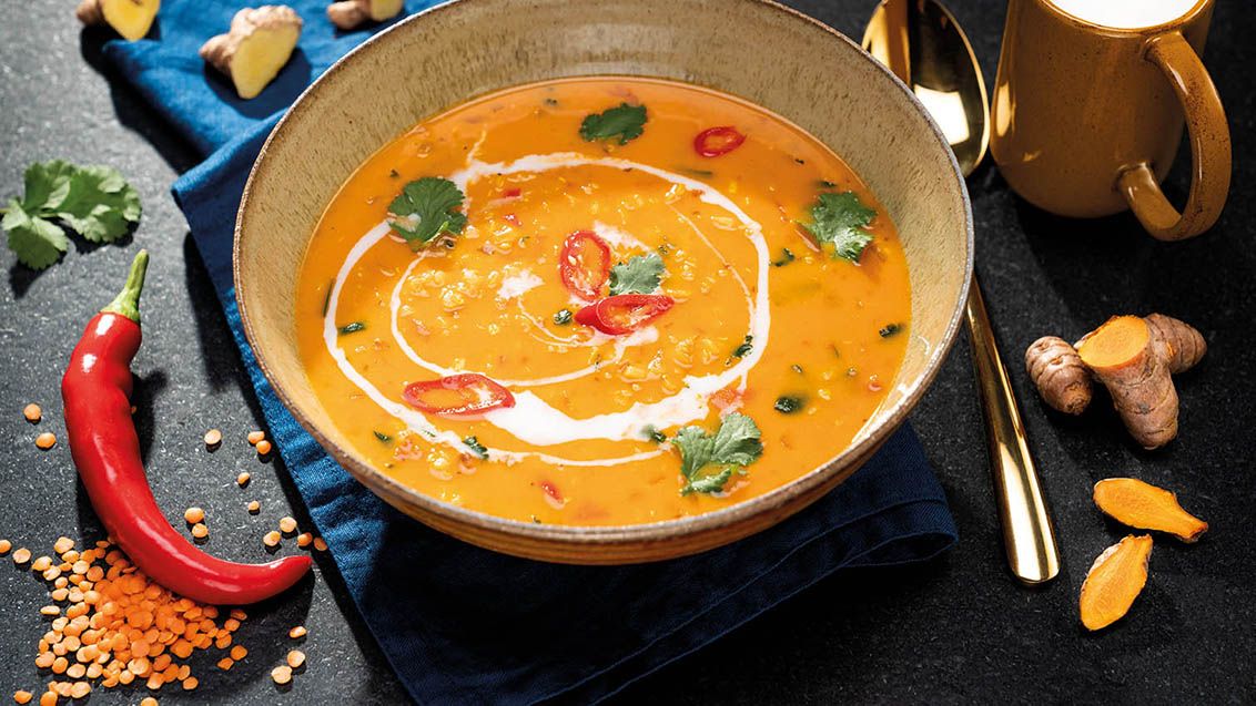 Red Lentil Soup with Fresh Turmeric