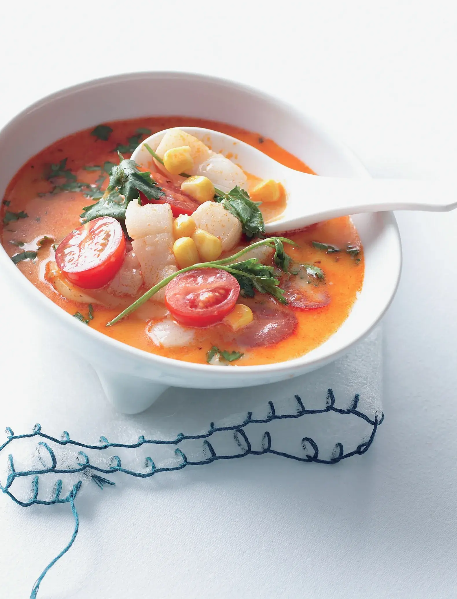 Asian Corn Soup with Prawns
