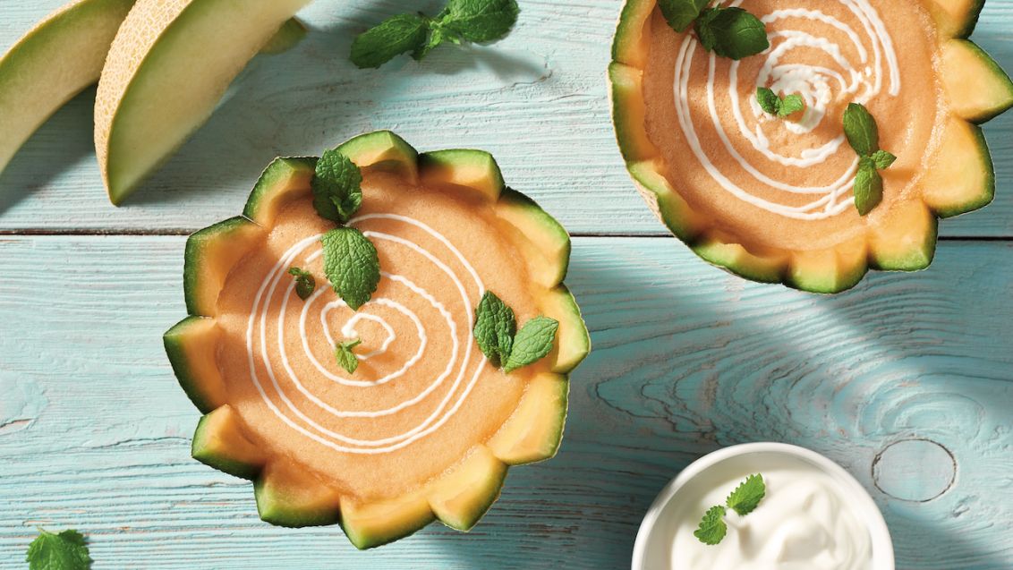 Chilled Cantaloupe Soup with Port Wine