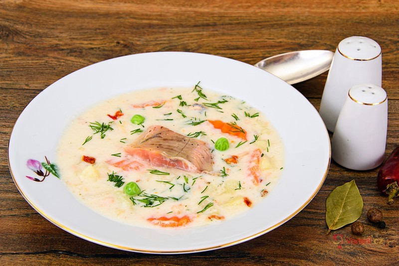 Potato Soup with Smoked Salmon