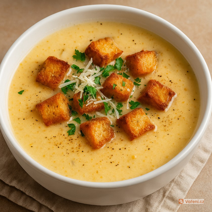 Swiss Cheese Soup with Breadcrumbs