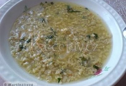 Oat Flake Soup with Egg and Herbs