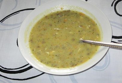 Lentil Soup with Mustard and Egg