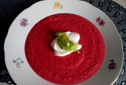 Creamy Beetroot Soup with Sour Cream