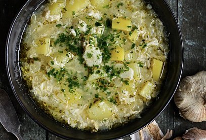 Hearty Czech Garlic Soup