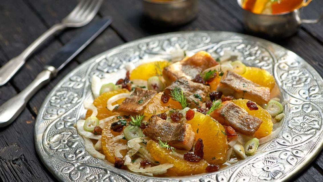 Pan-fried Trout with Fennel and Orange Salad