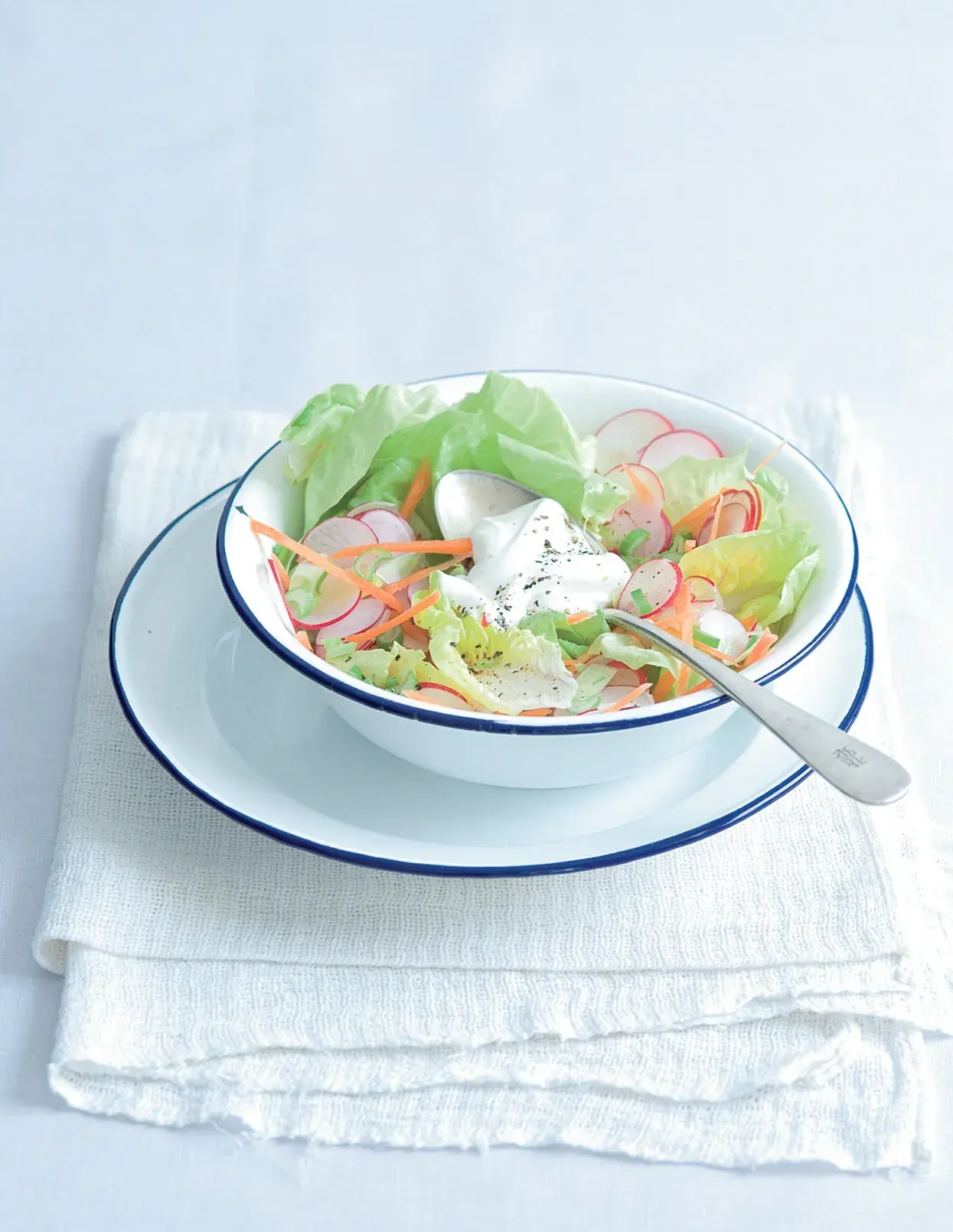 Head Lettuce Salad with Radishes and Sour Cream