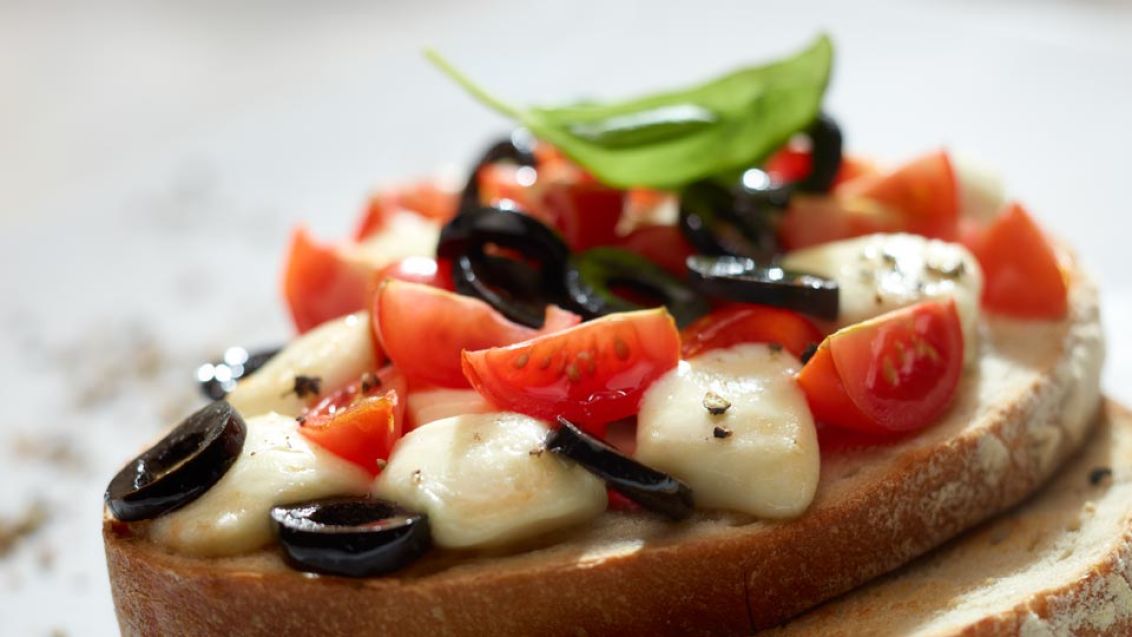 Bruschetta with Mozzarella and Cherry Tomatoes
