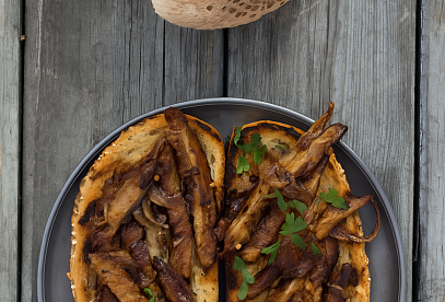 Sautéed Parasol Mushrooms with Cumin