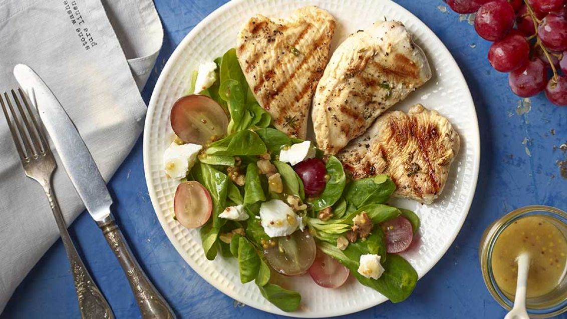 Grilled Turkey Breast with Goat Cheese Salad