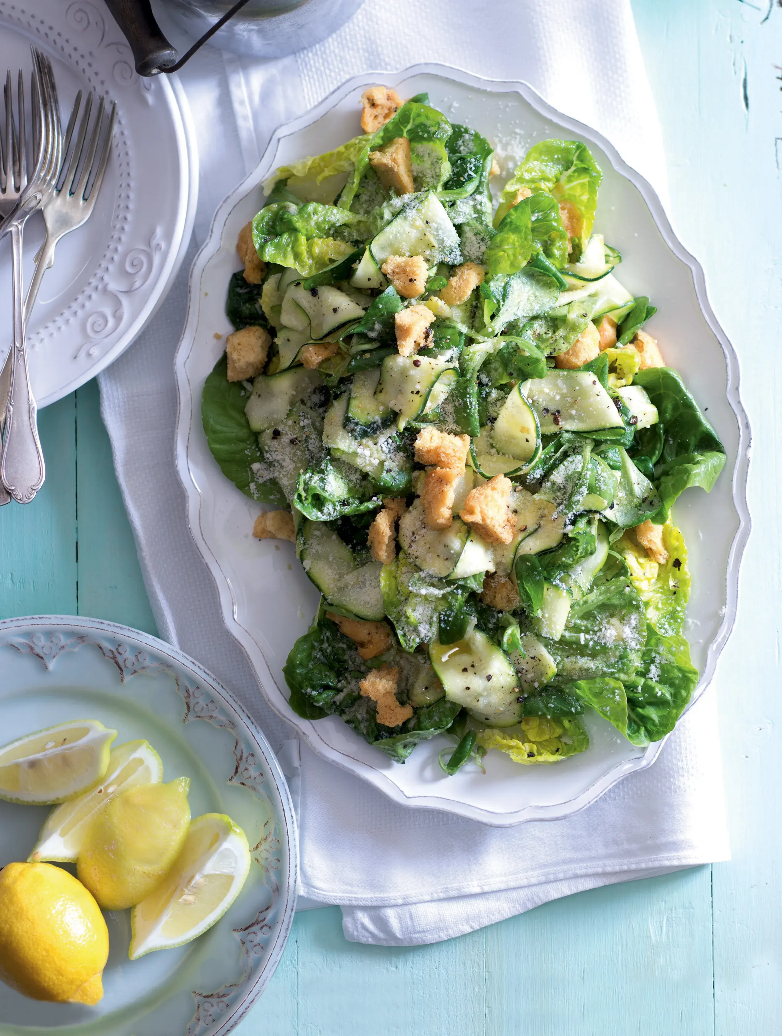 Courgette Salad with Croutons