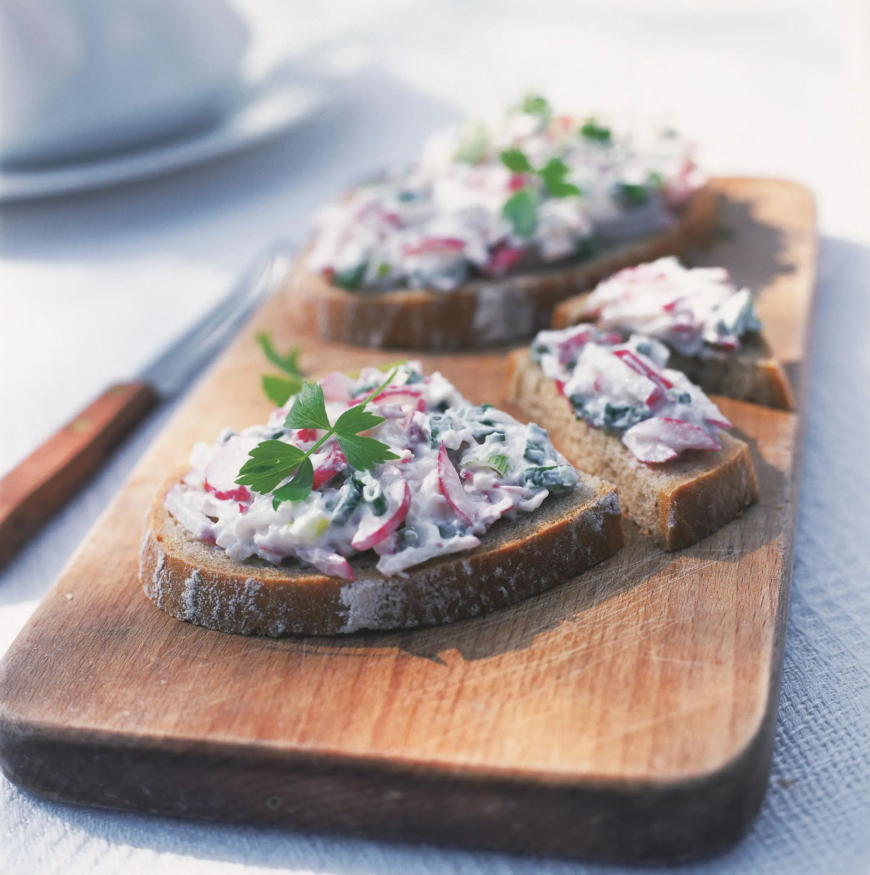 Radish and Chive Spread on Bread