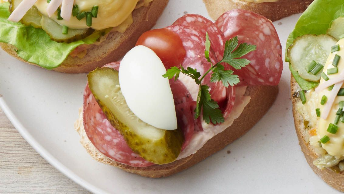Chlebíčky with Ham Mousse (Czech Open-Faced Sandwiches)