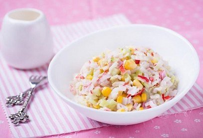 Crab Stick Salad with Sweetcorn