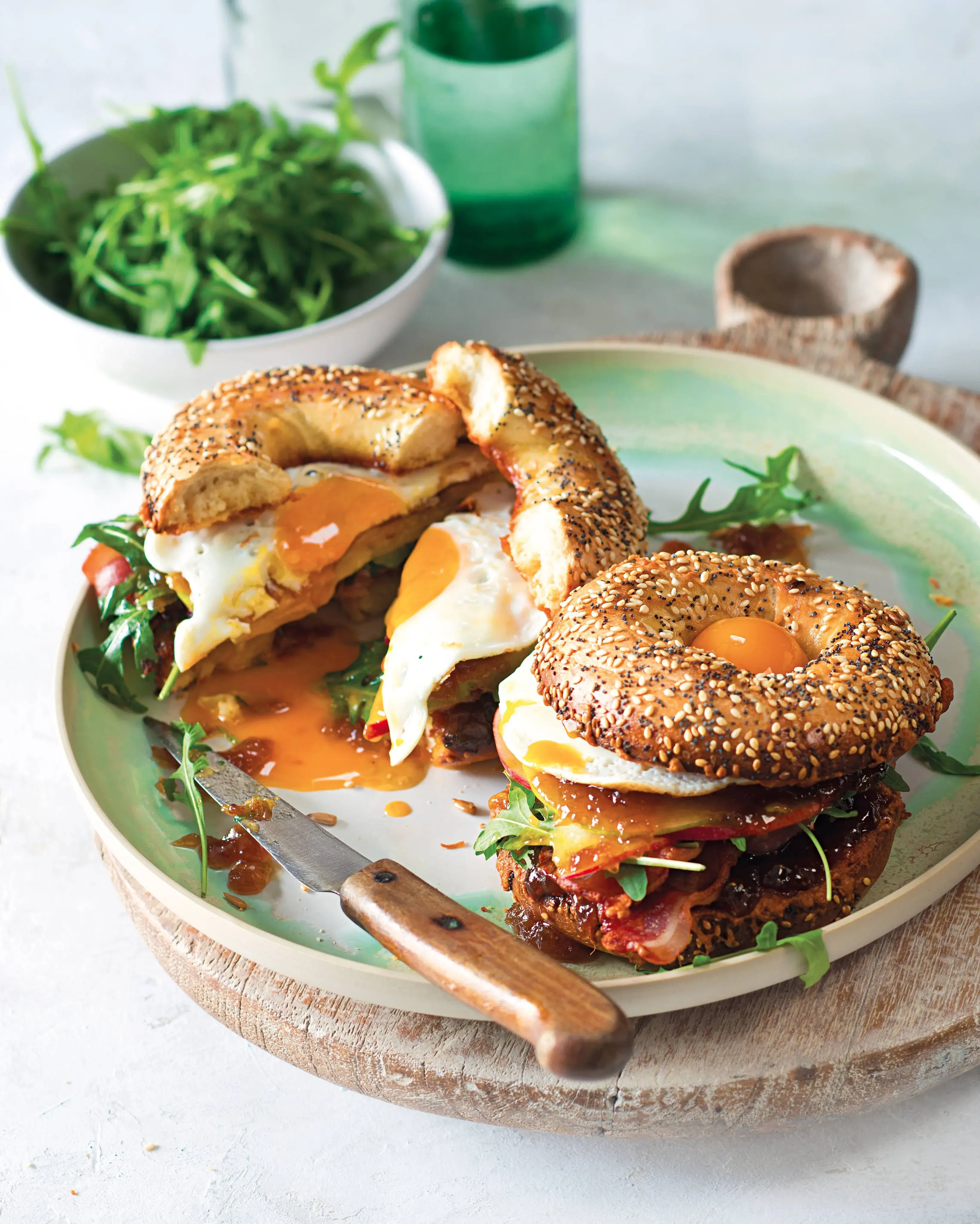 Sinfully Good Bagel with Cheddar and Fig Jam