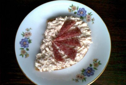 Turistická pomazánka (Czech Salami and Cheese Spread)