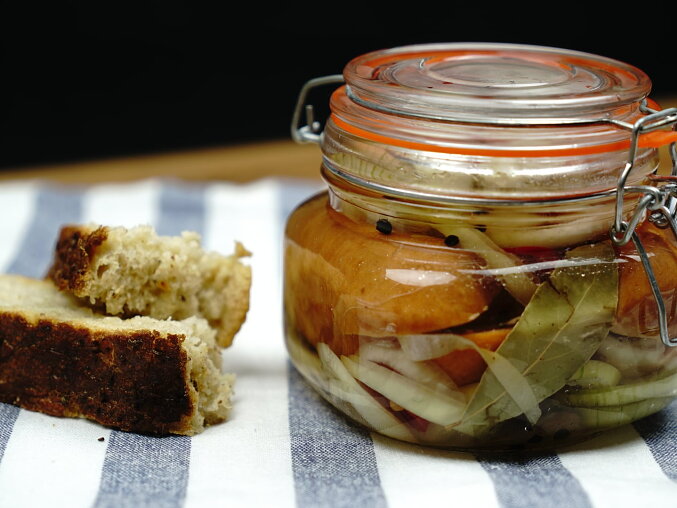 Homemade Utopenci (Czech Pickled Sausages with Onion)