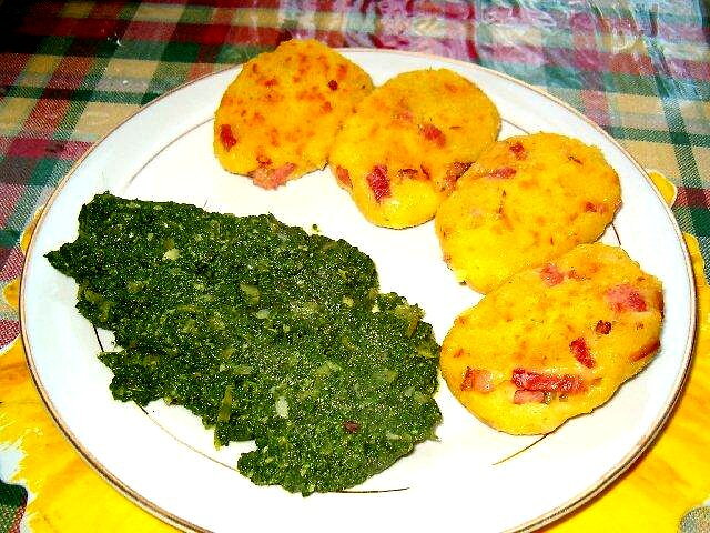 Quick Potato Patties with Cheese and Smoked Meat