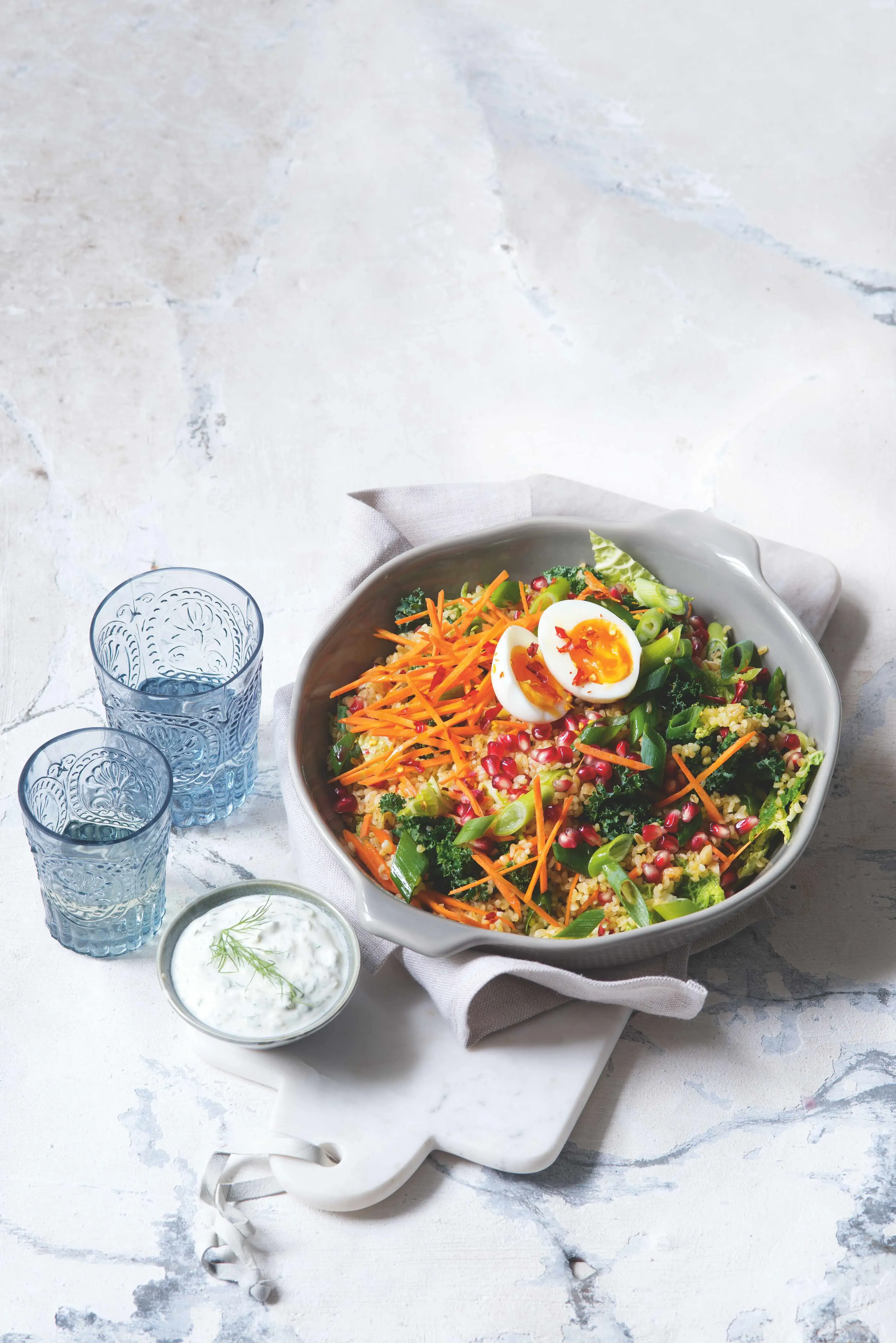 Osvěžující bulgurový tabbouleh s kadeřávkem