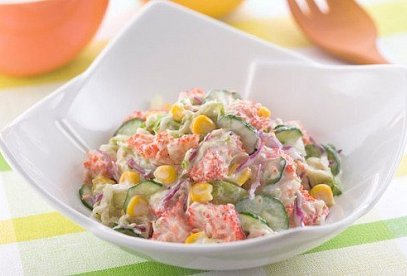 Crab Stick Salad with Sweetcorn