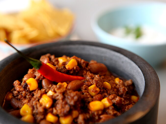 Pravé chilli con carne s hovězím masem