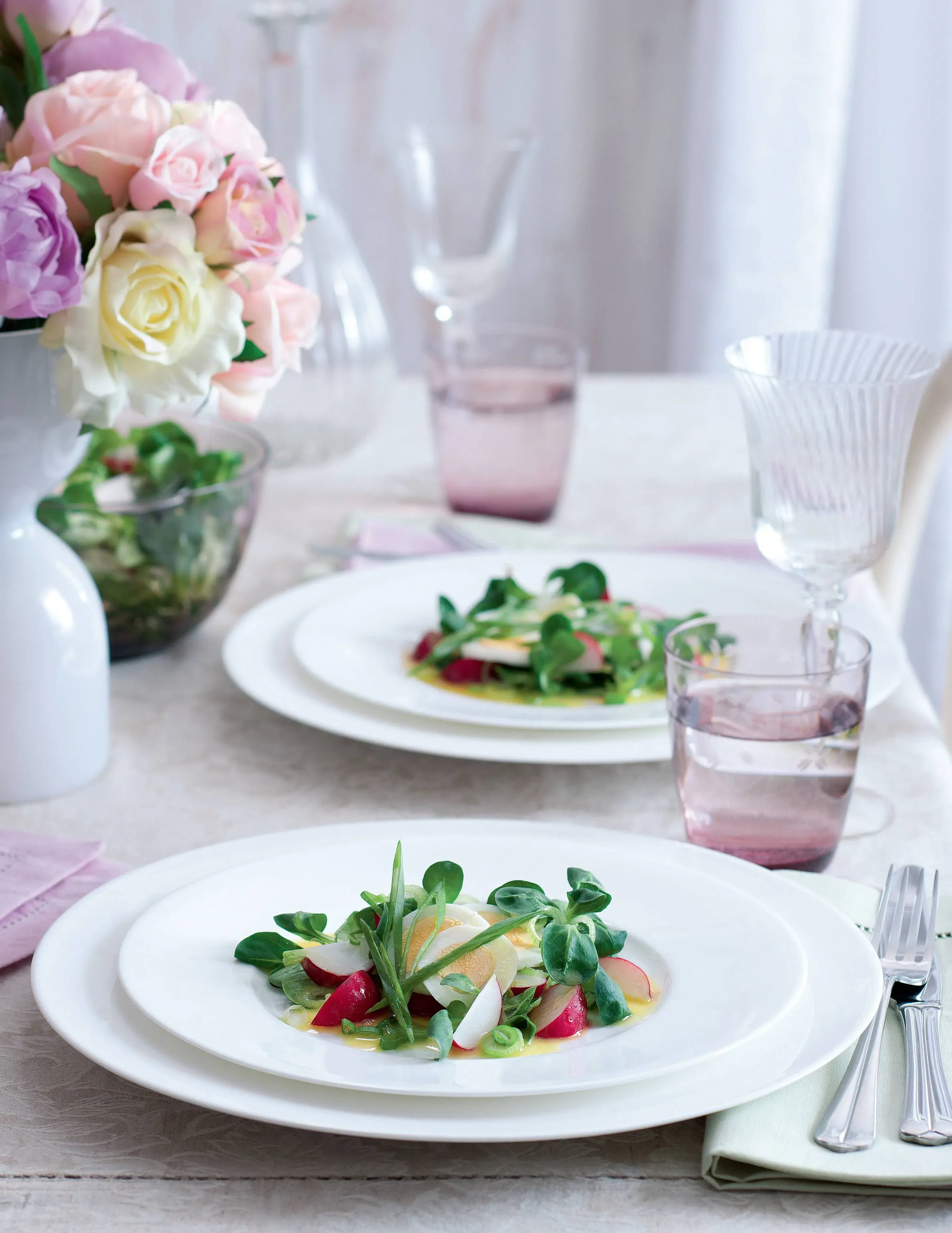Lamb's Lettuce Salad with Eggs and Radishes
