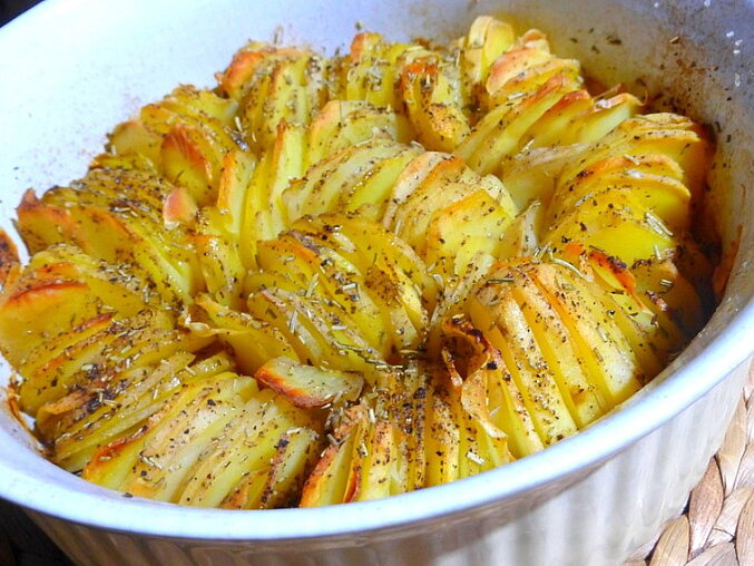 Crispy Potato Cake with Onion and Rosemary