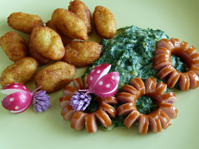 Czech Potato Pancakes with Spinach, Nettles and Wild Garlic