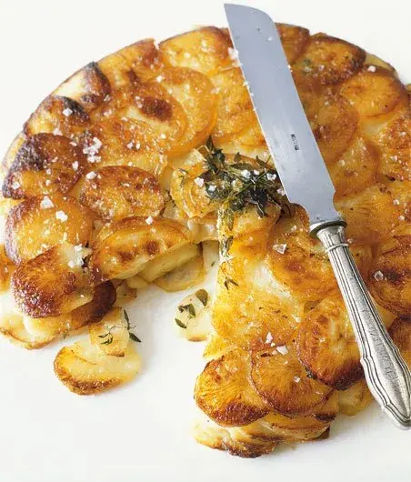 Crispy Potato Cake with Bacon and Thyme