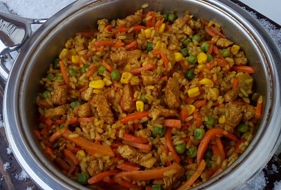 Chicken with Vegetables and Rice