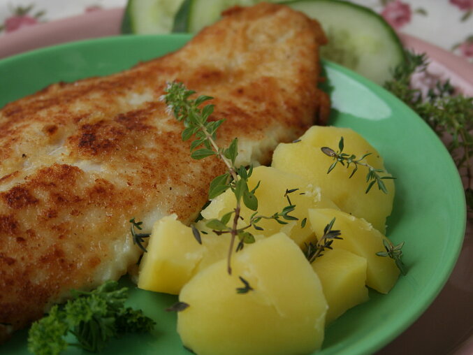 Pangasius with Dijon Mustard and Biscuit Crust