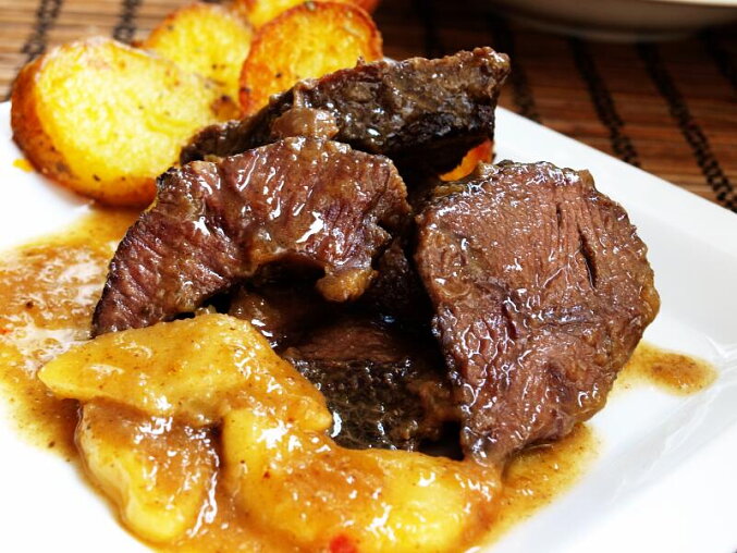 Slow-Braised Beef Cheeks with Apples