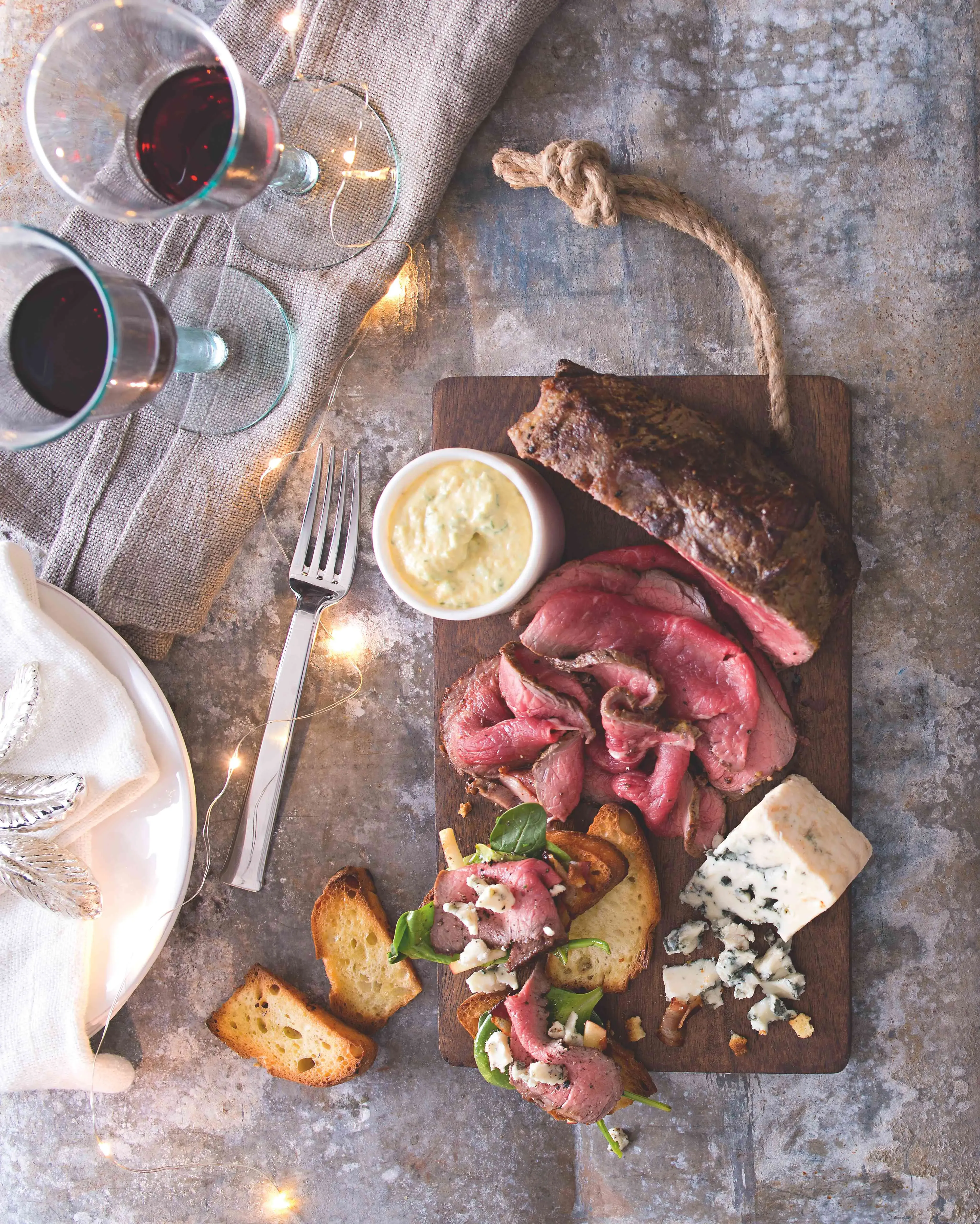 Rostbíf (Czech Beef Roast) with Horseradish Remoulade and Blue Cheese