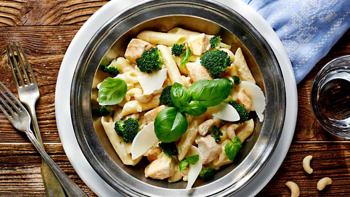 Penne with Chicken, Broccoli and Mascarpone Sauce