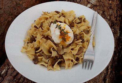 Těstoviny s krémovými žampiony